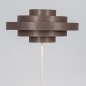 Foto 31573-14: Beige vloerlamp met bruine stoffen kap