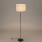 Foto 31578-4: Zwarte vloerlamp met beige ronde kap van fluweel velvet E27 