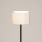 Foto 31580-7: Slanke zwarte vloerlamp met beige fluwelen kap (25 cm) E27