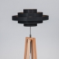 Foto 31586-3: Houten vloerlamp met mooie ronde stoffen kap in het bruin E27