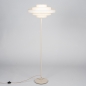 Foto 31591-12: Beigefarbene Stehlampe mit rundem Stoffschirm in Beige, E27