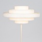 Foto 31591-14: Beigefarbene Stehlampe mit rundem Stoffschirm in Beige, E27
