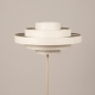 Foto 31591-3: Beigefarbene Stehlampe mit rundem Stoffschirm in Beige, E27