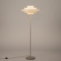 Foto 31591-4: Beigefarbene Stehlampe mit rundem Stoffschirm in Beige, E27
