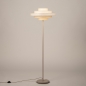 Foto 31591-5: Beigefarbene Stehlampe mit rundem Stoffschirm in Beige, E27