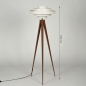Foto 31598-1 maatindicatie: Driepoot vloerlamp in trendkleur terracotta, gecombineerd met een beige kap