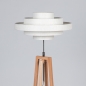 Foto 31599-4: Houten vloerlamp met ronde beige kap van stof E27