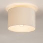 Foto 31606-9: Plafondlamp beige met ronde beige kap van velvet fluweel E27
