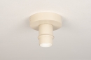 Foto 31608-15: Plafondlamp beige met ronde kap van beige fluweel velvet E27