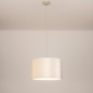 Foto 31611-2: Beige Hängeleuchte mit rundem Samt-Lampenschirm, E27