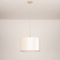 Foto 31611-5: Beige Hängeleuchte mit rundem Samt-Lampenschirm, E27