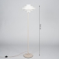 Foto 31624-11 maatindicatie: Japandi vloerlamp in beige met sfeervolle kap van stof E27 