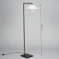 Foto 31629-1: Zwarte vloerlamp met crème/beige stoffen kap E27