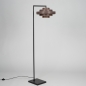 Foto 31632-3: Zwarte vloerlamp met bruine stoffen kap E27