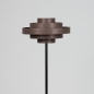 Foto 31633-4: Zwarte vloerlamp met bruine stoffen kap