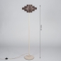 Foto 31635-13: Beige vloerlamp met bruine stoffen kap E27 