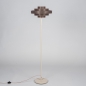 Foto 31635-14: Beige vloerlamp met bruine stoffen kap E27 