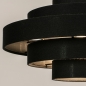 Foto 31646-11: Hängeleuchte aus schwarzem Stoff mit fünf Ringen 