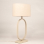 Foto 31647-1: Stijlvolle tafellamp in beige met ovale linnen kap