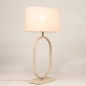 Foto 31647-2: Stijlvolle tafellamp in beige met ovale linnen kap