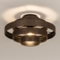 Foto 31649-3: Runde Deckenlampe mit fünf Stoffringen in Braun