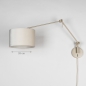 Foto 31656-1: Beige Wandleuchte mit Schwenkarm und Samtschirm, E27