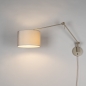 Foto 31656-3: Beige Wandleuchte mit Schwenkarm und Samtschirm, E27