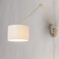 Foto 31656-4: Beige Wandleuchte mit Schwenkarm und Samtschirm, E27