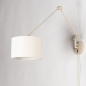 Foto 31656-5: Beige Wandleuchte mit Schwenkarm und Samtschirm, E27