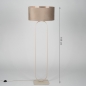 Foto 31667-1 maatindicatie: Beige vloerlamp met taupe kap en gouden binnenkant