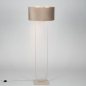 Foto 31667-2: Beige vloerlamp met taupe kap en gouden binnenkant
