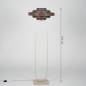 Foto 31674-1 maatindicatie: Beige vloerlamp met bruine, stoffen kap