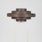 Foto 31674-3: Beige vloerlamp met bruine, stoffen kap