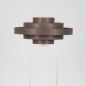 Foto 31674-4: Beige vloerlamp met bruine, stoffen kap