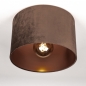 Foto 31699-2: Donkerbruine plafondlamp van fluweel DIA 25CM