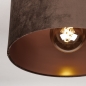 Foto 31699-4: Donkerbruine plafondlamp van fluweel DIA 25CM