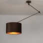Foto 31705-2: Pendellamp met donkerbruine fluwelen kap en XL zwenkarm, flexibel en stijlvol!