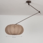 Foto 31707-1: Bruine hanglamp met XL knikarm en lampion kap in taupe kleur
