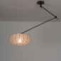 Foto 31708-2: Bruine hanglamp met XL knikarm en lampion kap in taupe kleur