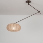 Foto 31708-3: Bruine hanglamp met XL knikarm en lampion kap in taupe kleur