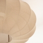 Foto 31708-5: Bruine hanglamp met XL knikarm en lampion kap in taupe kleur