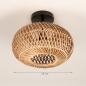 Foto 31739-1 maatindicatie: Bamboe plafondlamp met caramel details 