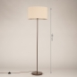 Foto 31749-1 maatindicatie: Koffiebruine vloerlamp met beige, linnen lampenkap