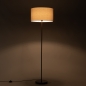 Foto 31749-3: Koffiebruine vloerlamp met beige, linnen lampenkap