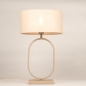 Foto 31787-2: Stijlvolle tafellamp in Taupe met ovale, beige linnen kap