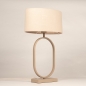 Foto 31787-3: Stijlvolle tafellamp in Taupe met ovale, beige linnen kap