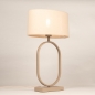 Foto 31787-4: Stijlvolle tafellamp in Taupe met ovale, beige linnen kap