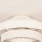 Foto 31816-10: Een grote plafondlamp met vijf ringen van crème/beige linnenstof