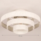 Foto 31816-11: Een grote plafondlamp met vijf ringen van crème/beige linnenstof