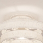 Foto 31816-9: Een grote plafondlamp met vijf ringen van crème/beige linnenstof